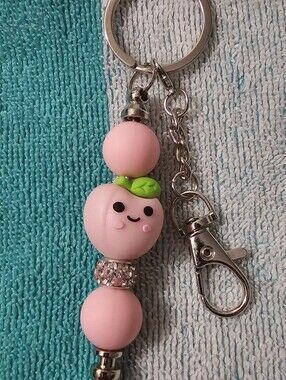 Pink Peach Keychain